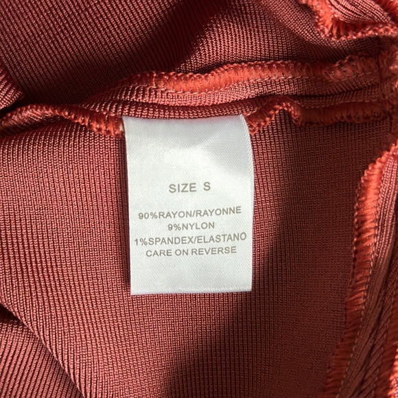 Bandage Dress - Tan & Wine-Red - Picture 3 of 4